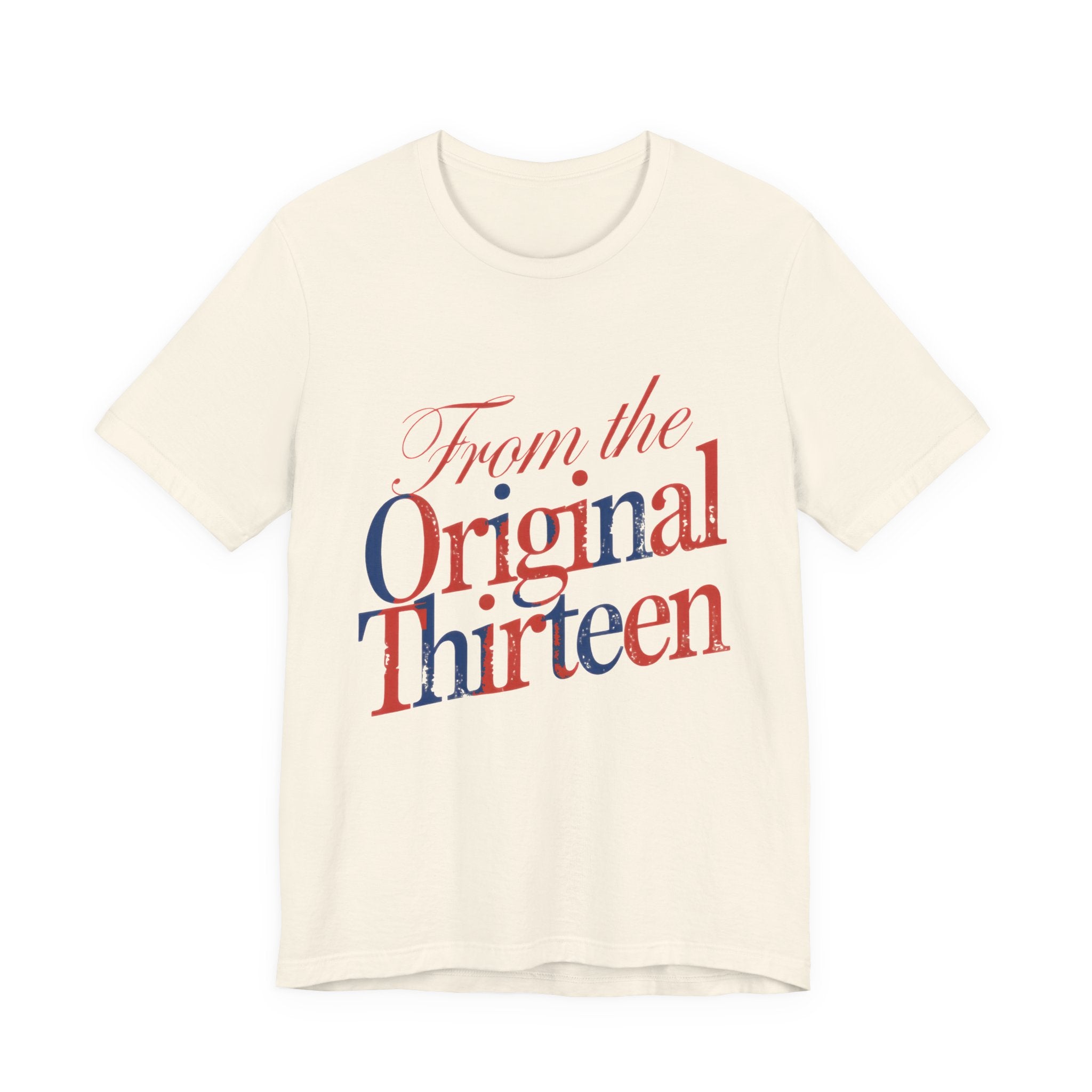 Natural t-shirt with 'From the Original Thirteen' text in red and blue