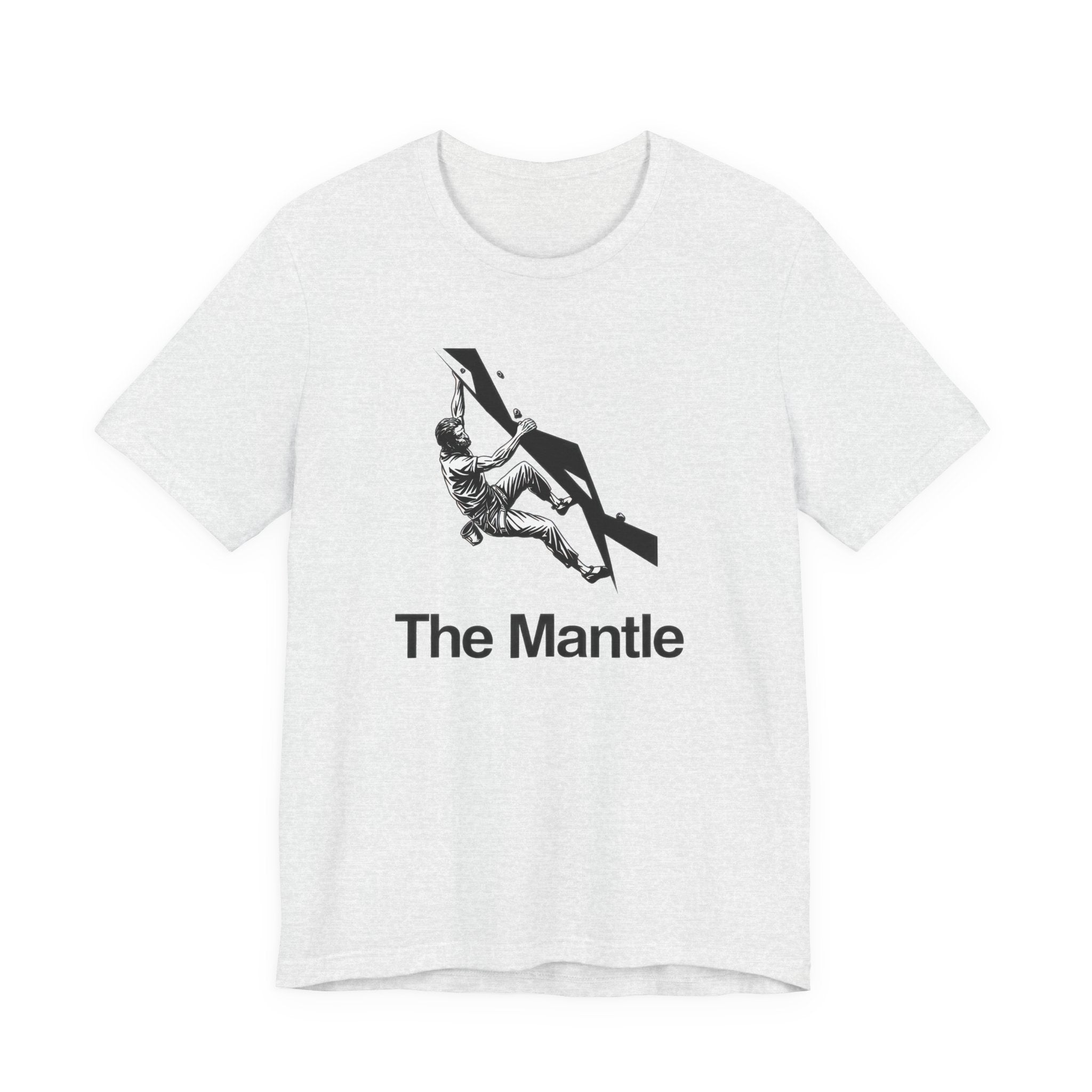 Ash t-shirt with 'The Mantle' text on a white background