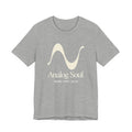 Gray t-shirt with 'Analog Soul' design on a white background