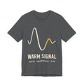 Gray t-shirt with a graphic design and text on a white background