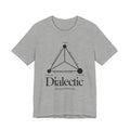Gray t-shirt with black graphic and 'Dialectic' text on a white background