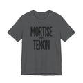 Asphalt t-shirt with 'Mortise and Tenon' text on a white background