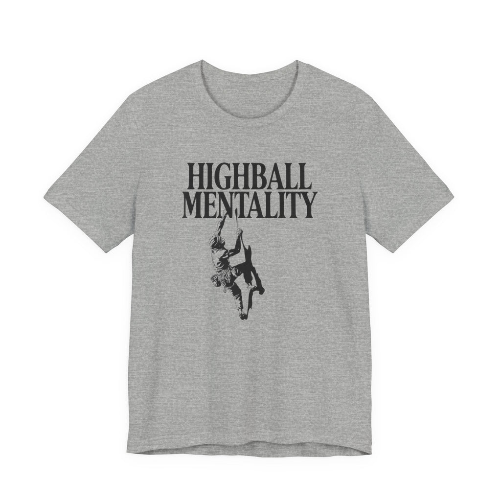 Gray t-shirt with 'Highball Mentality' text and graphic on a white background