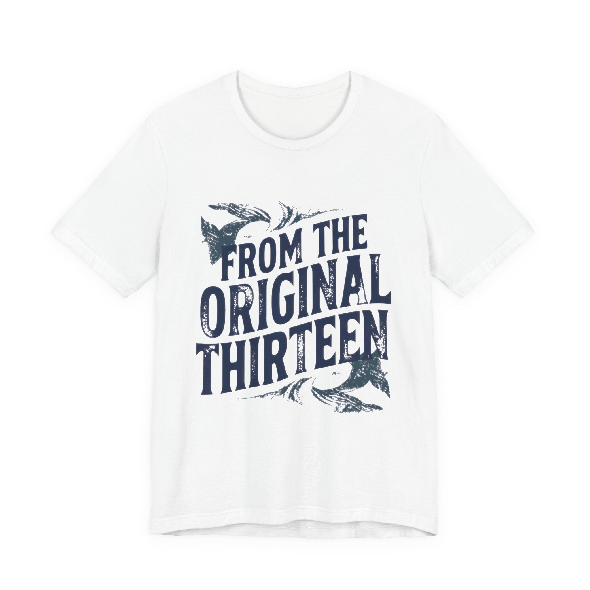 White t-shirt with 'From the Original Thirteen' text and graphic 