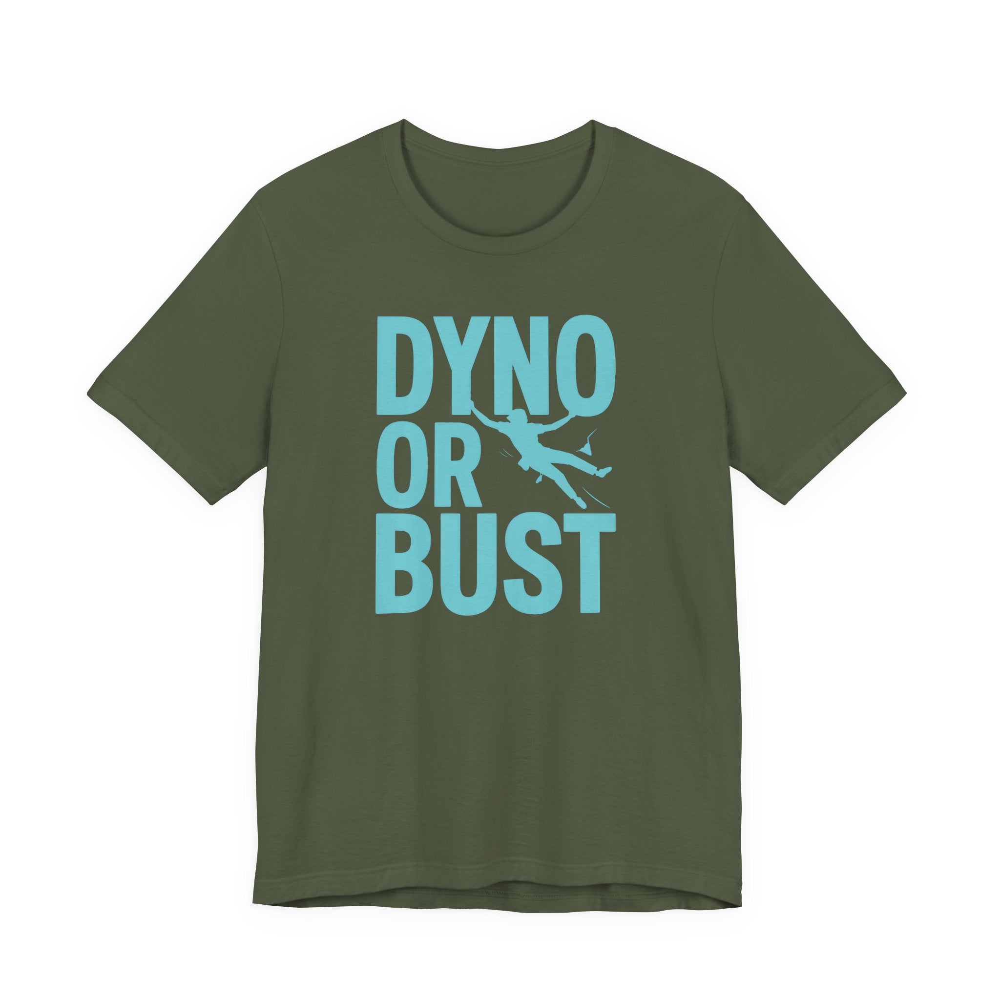 Green t-shirt with 'Dyno or Bust' text and graphic on a white background