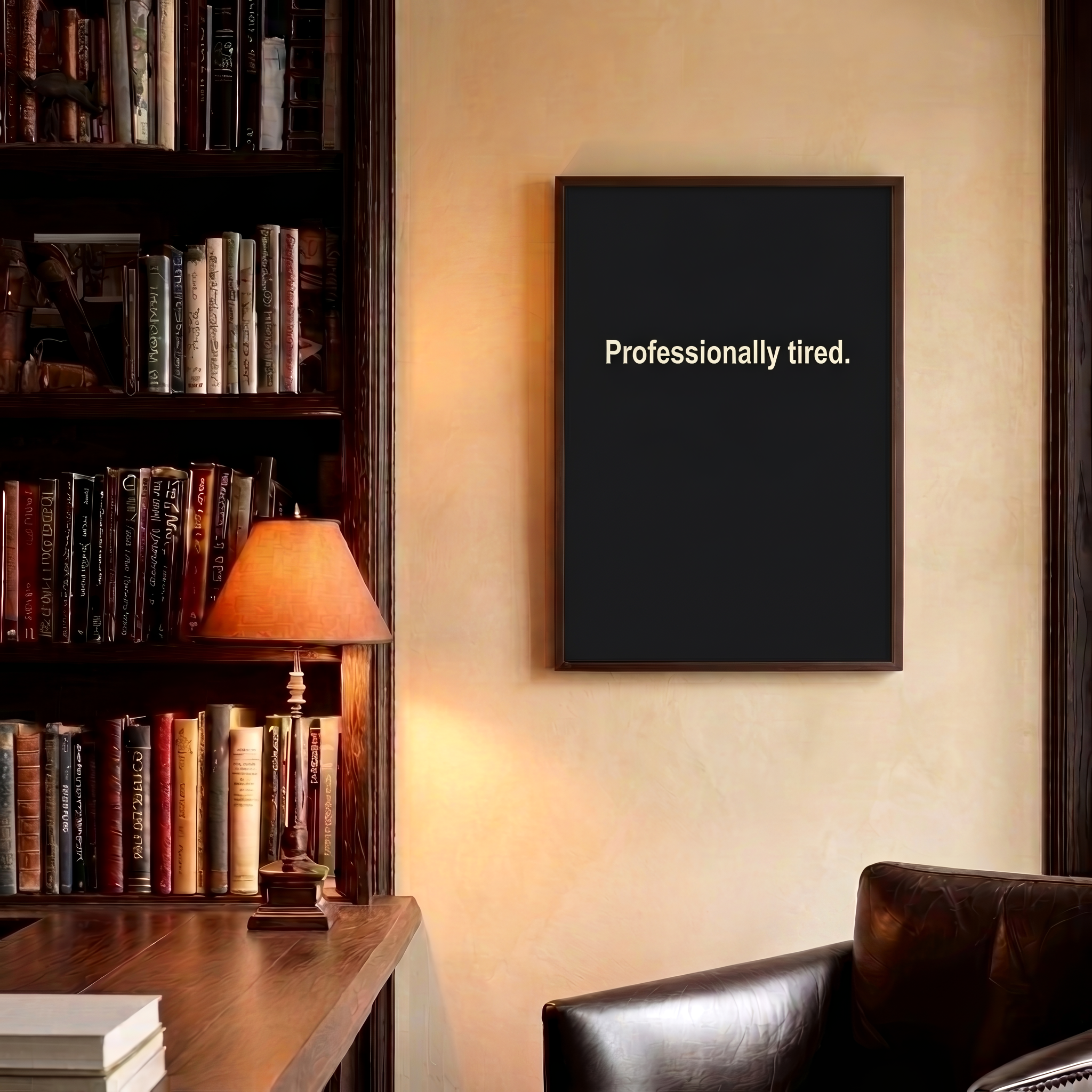 Professionally Tired — Dry Humor Wall Art | Instant Download
