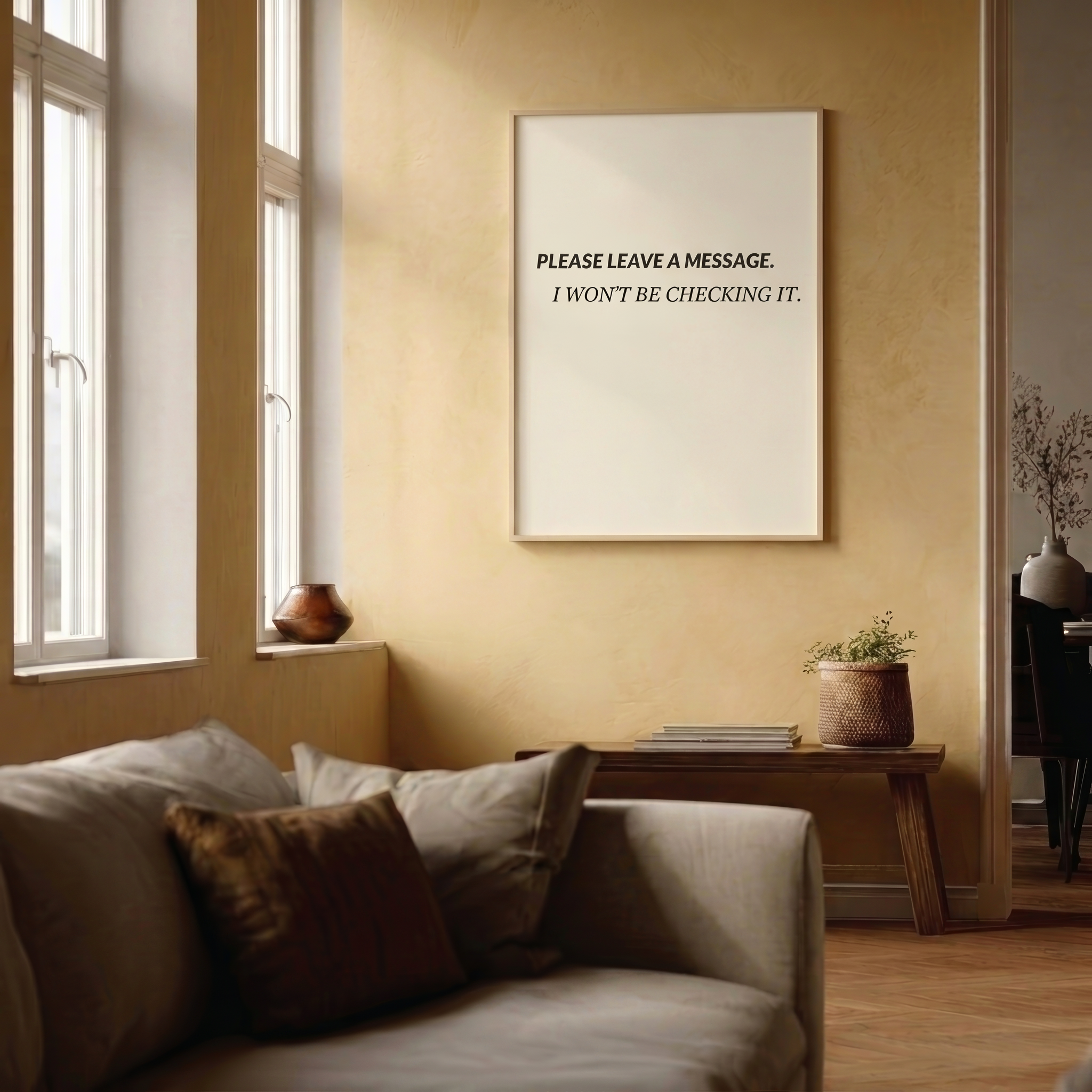Please Leave a Message — Dry Humor Wall Art | Instant Download