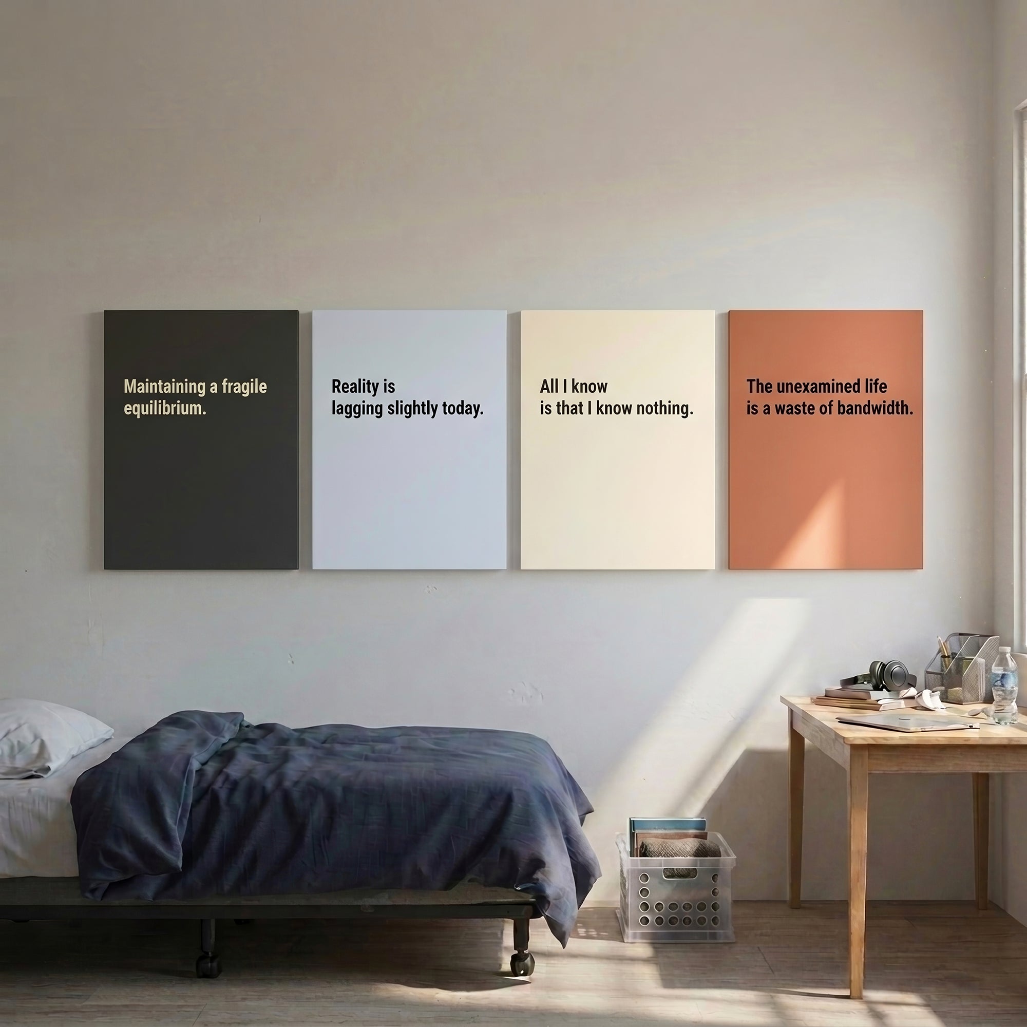 The Overthinker's Corner — 14 Dorm Room Wall Art Prints Room Set | Instant Download