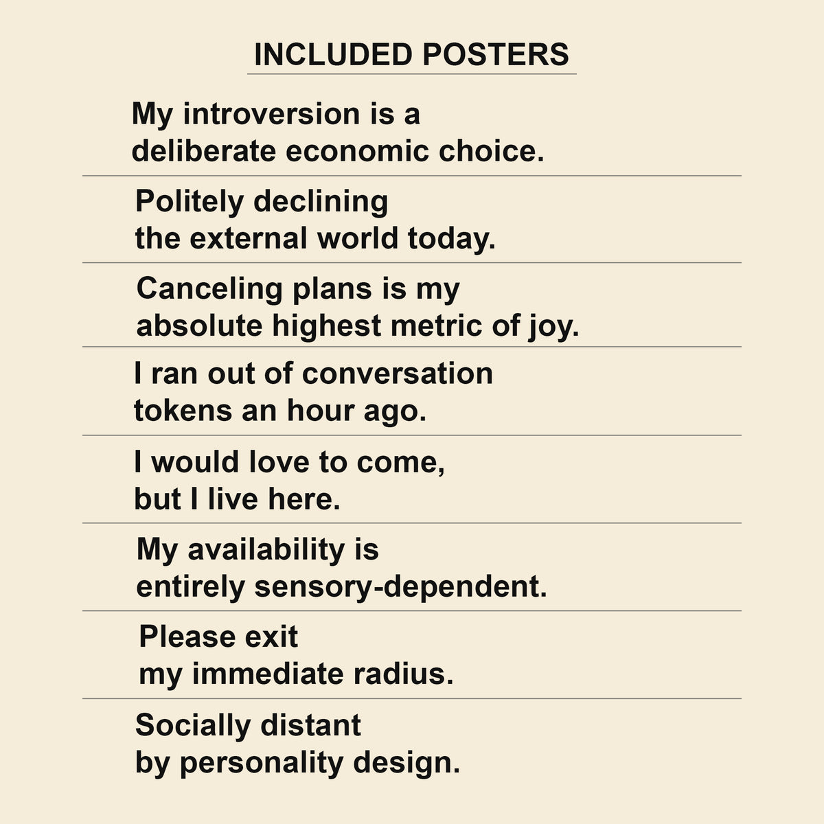 Social Battery: Dead — 8 Dorm Room Wall Art Prints | Instant Download