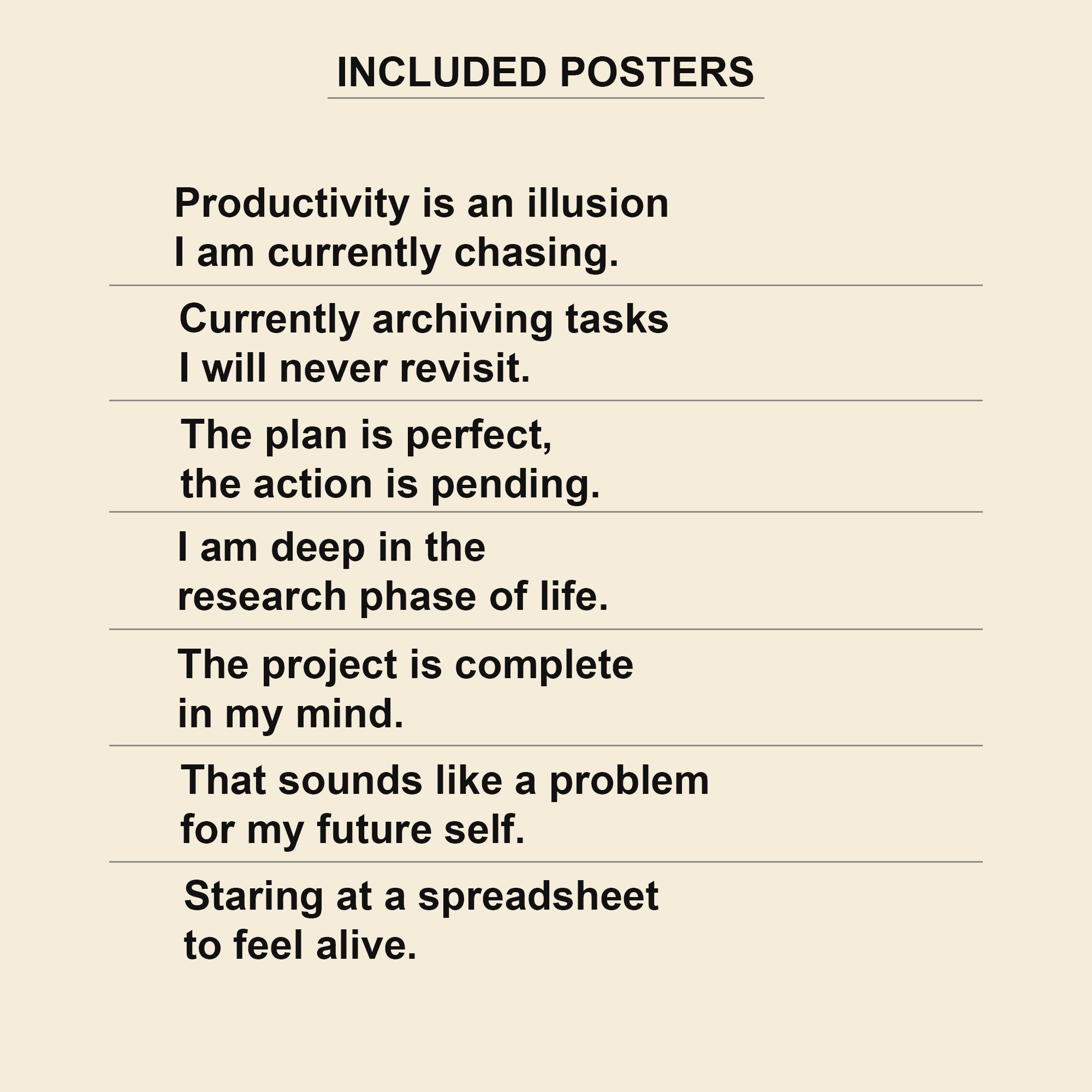 Procrastination Station — 7 Dorm Room Wall Art Prints | Instant Download