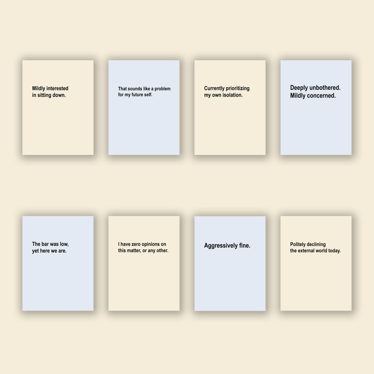 Aggressively Unbothered — 8 Apartment Wall Art Prints | Instant Download