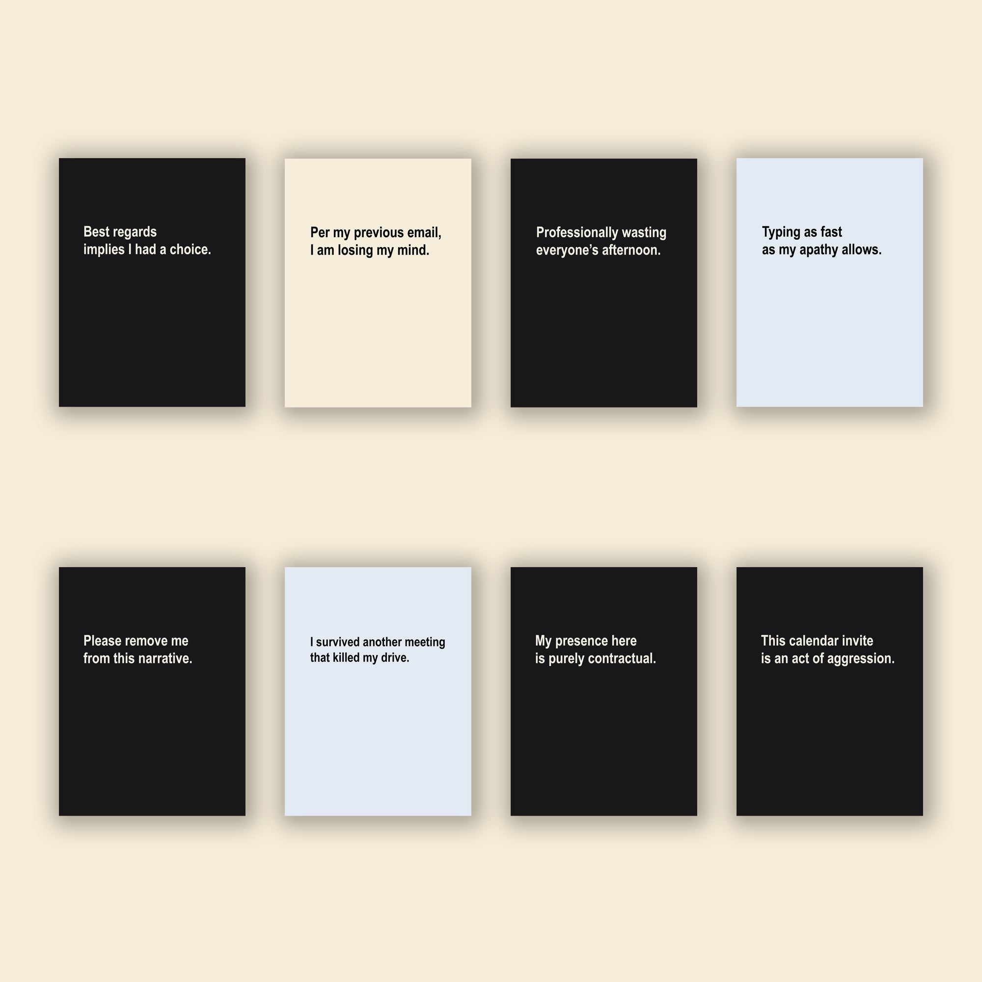 Corporate Burnout Starter Pack — 8 Office Wall Art Prints | Instant Download