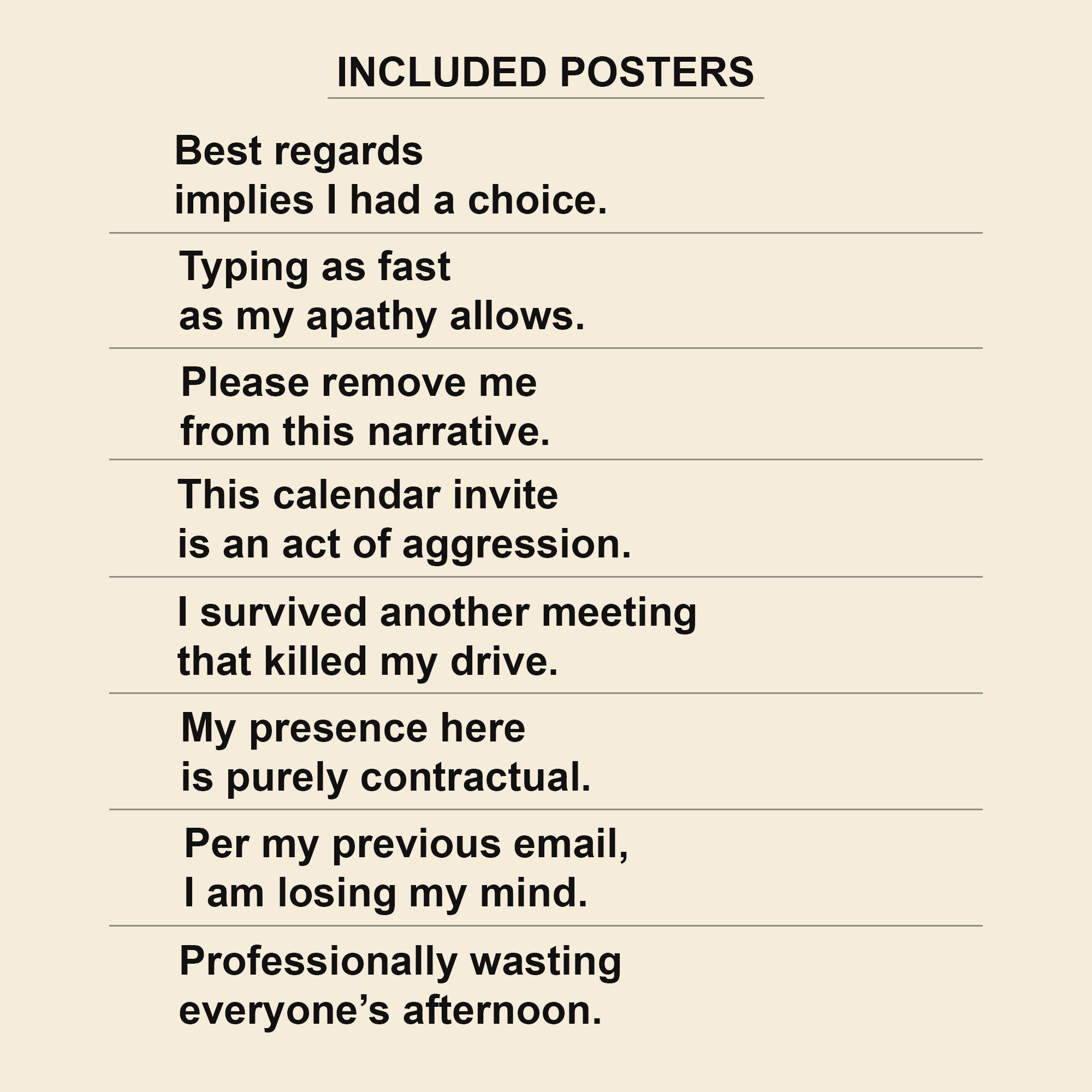 Corporate Burnout Starter Pack — 8 Office Wall Art Prints | Instant Download