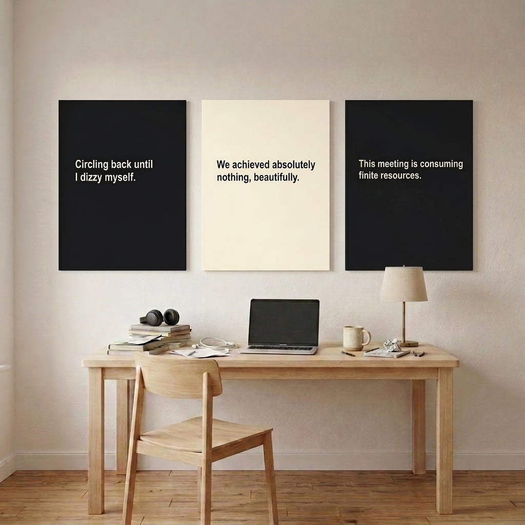Meeting Survivor — 7 Office Wall Art Prints | Instant Download