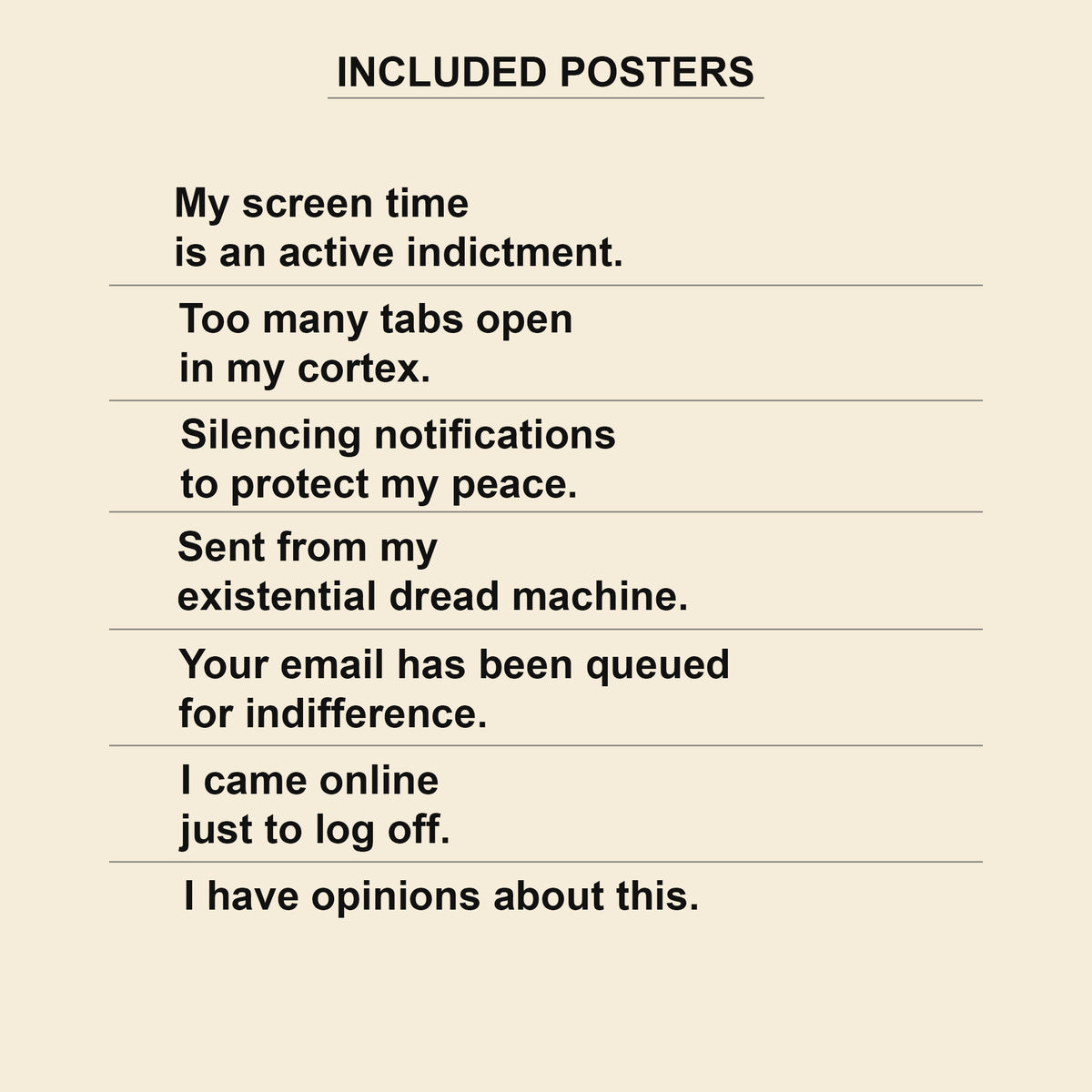 Screen Time Indictment — 7 Office Wall Art Prints | Instant Download