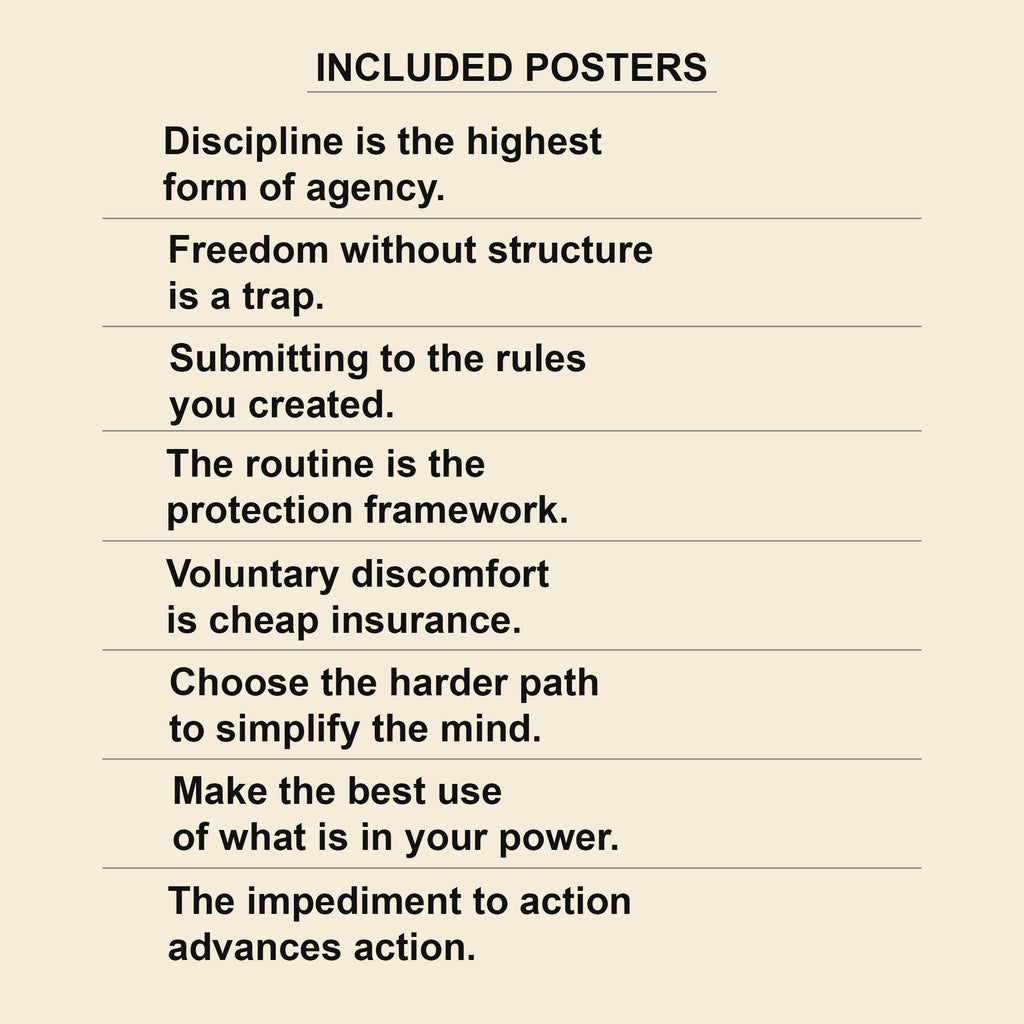 Discipline Over Motivation — 8 Office Wall Art Prints | Instant Download