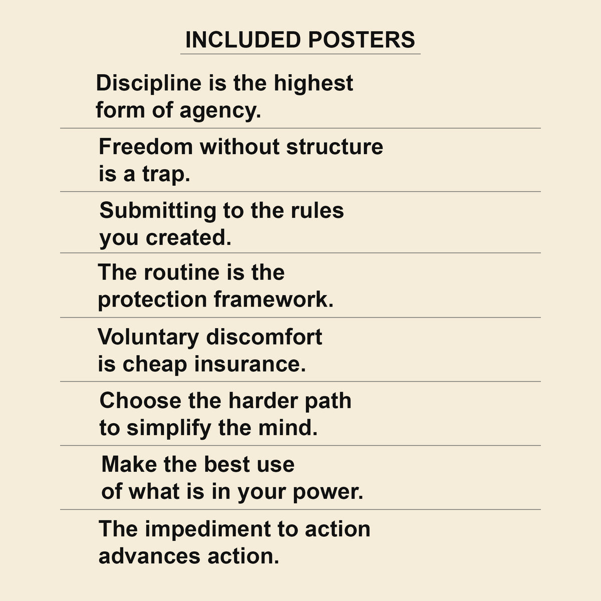 Discipline Over Motivation — 8 Office Wall Art Prints | Instant Download