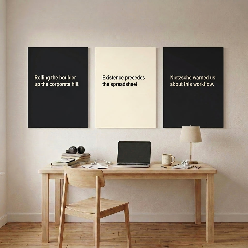 Existential Office — 7 Desk Wall Art Prints | Instant Download