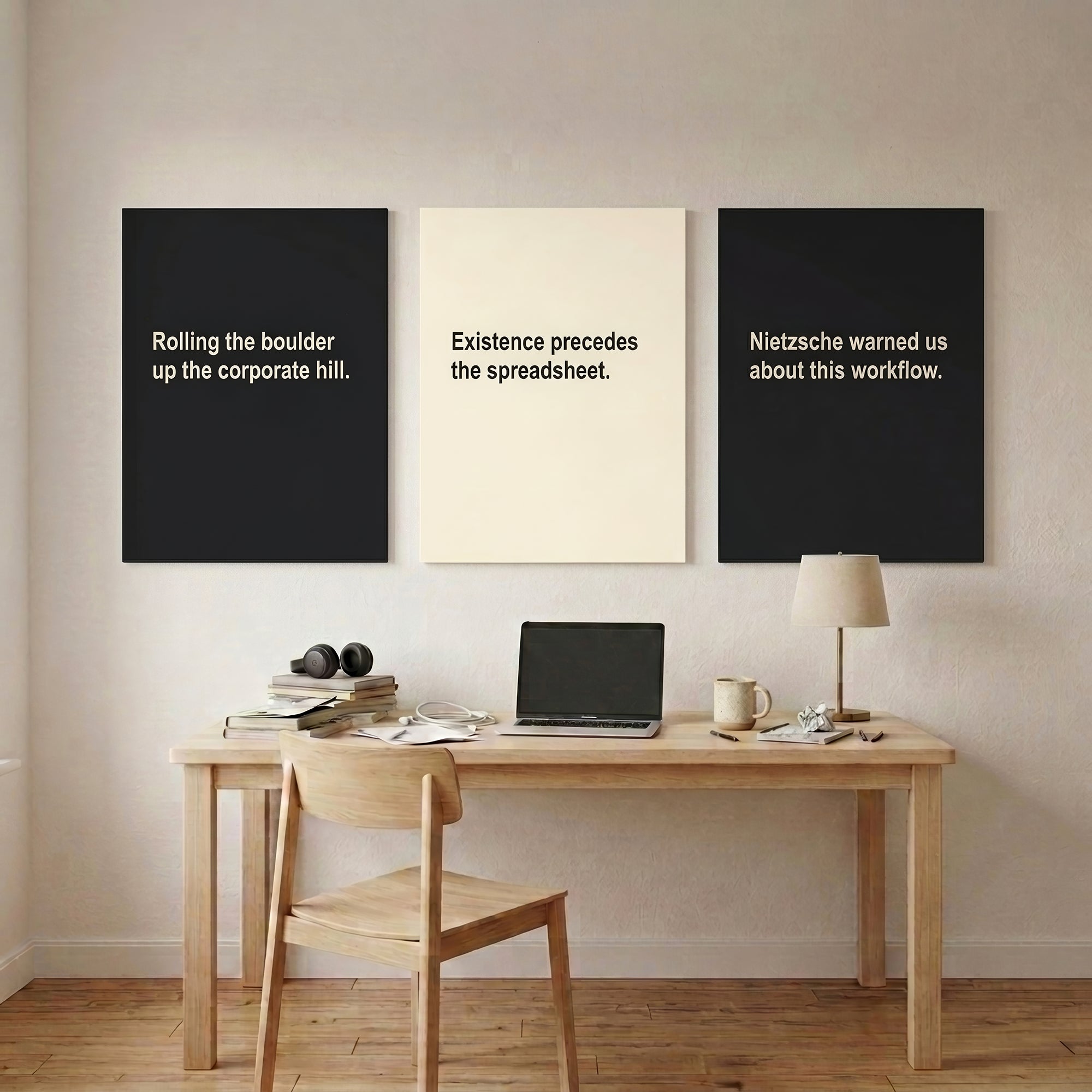 Existential Office — 7 Desk Wall Art Prints | Instant Download