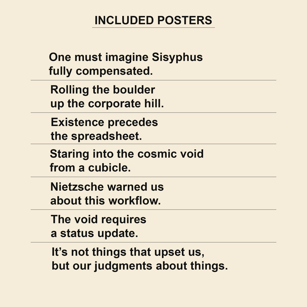 Existential Office — 7 Desk Wall Art Prints | Instant Download