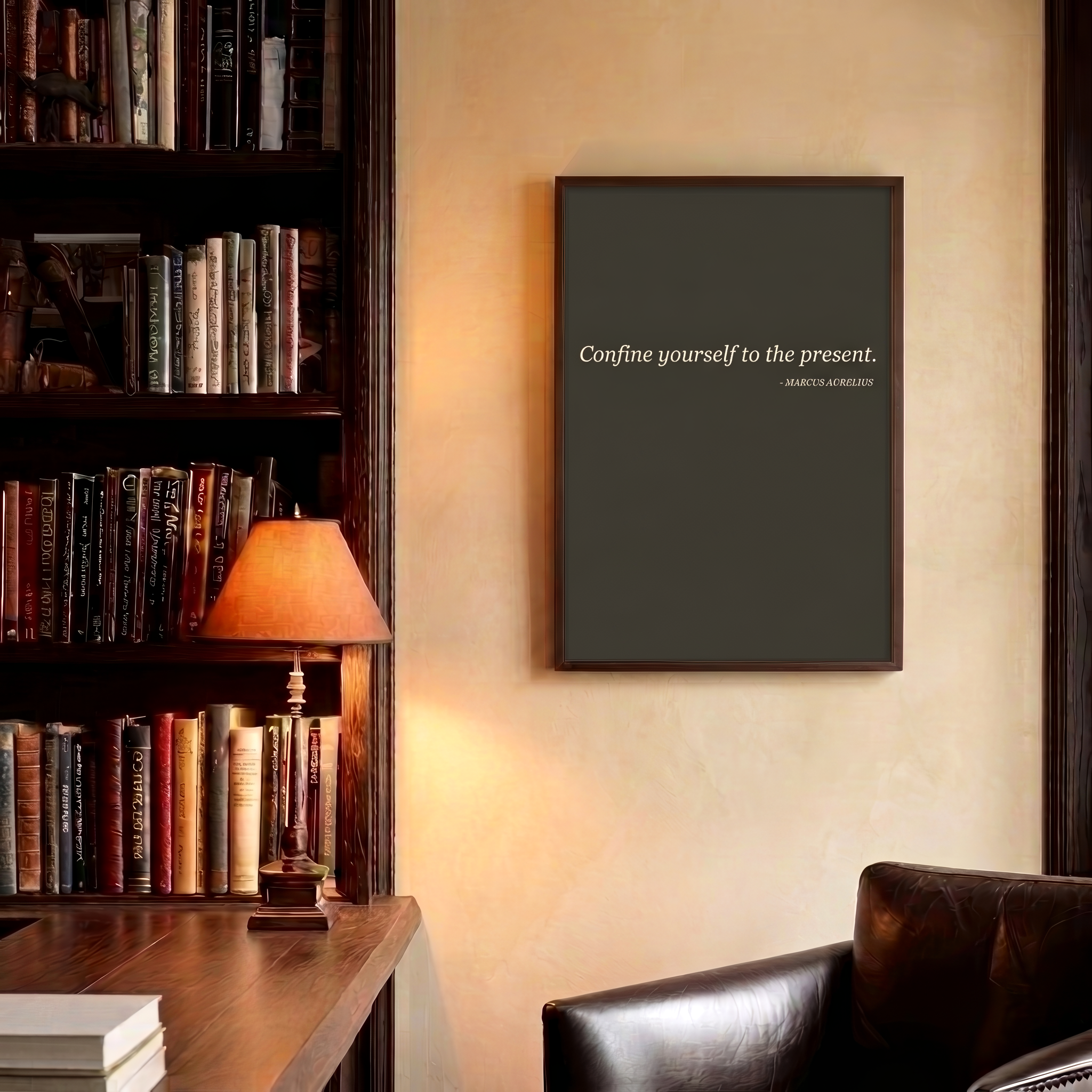 Confine Yourself to the Present — Marcus Aurelius Stoic Quote Wall Art Print