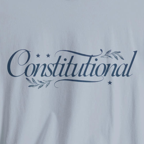 Text 'Constitutional' on a light blue background