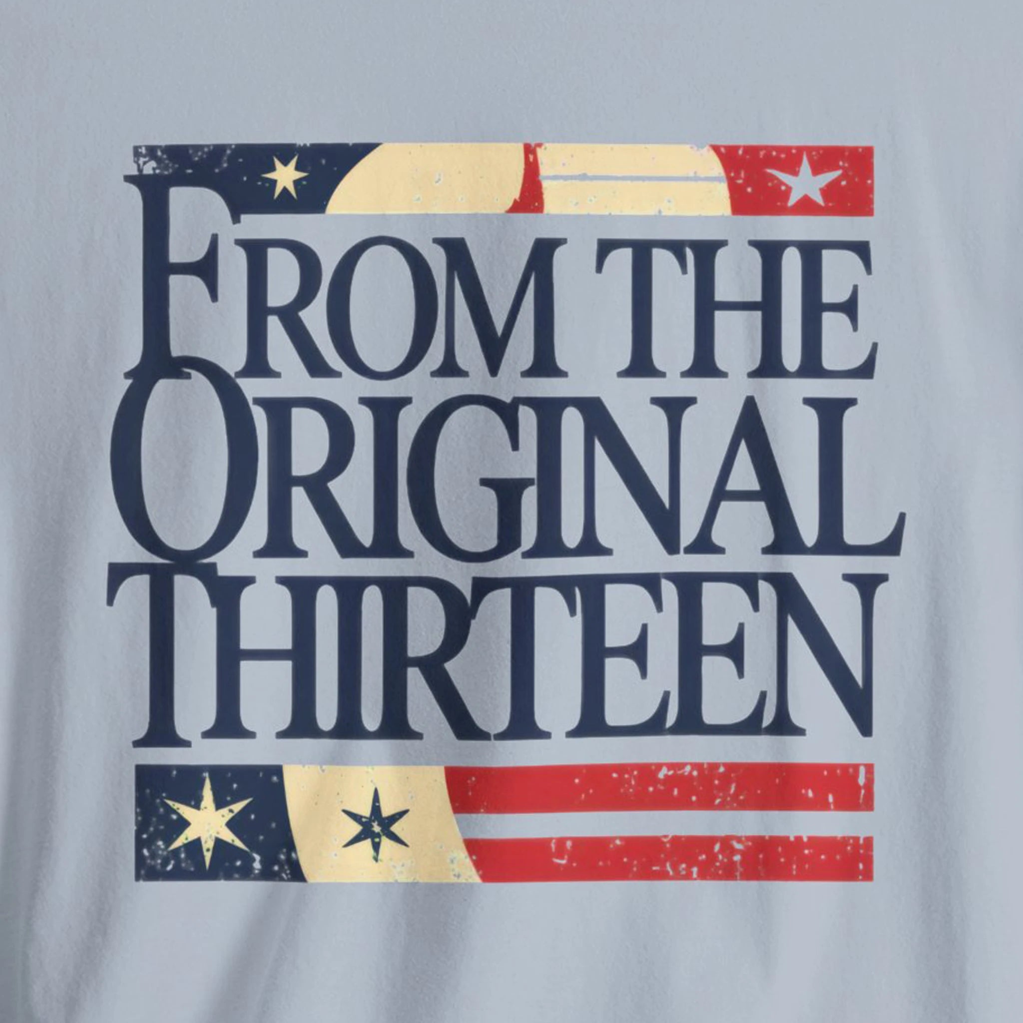 T-shirt with 'From the Original Thirteen' text and American flag design 